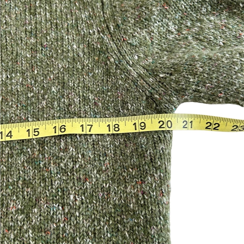 LL Bean Sweater Womens Sz L Green Flecked Long Sleeve Turtleneck Wool Blend - Picture 6 of 7